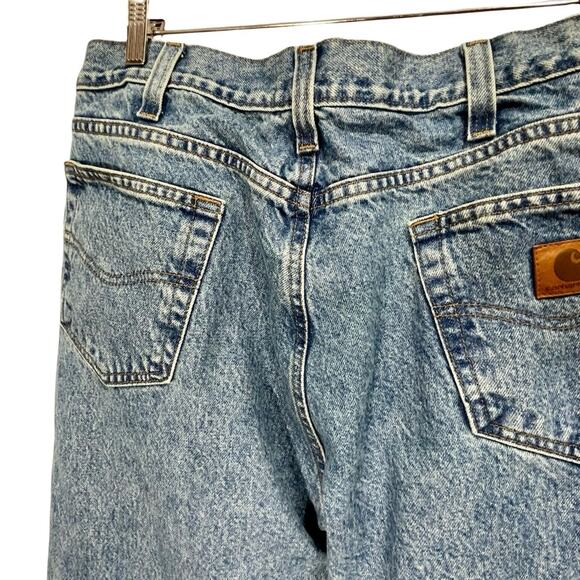Vintage Carhartt Men Jeans Relaxed Fit 38X34 Blue Denim B460LVB Straight Leg - Picture 4 of 13